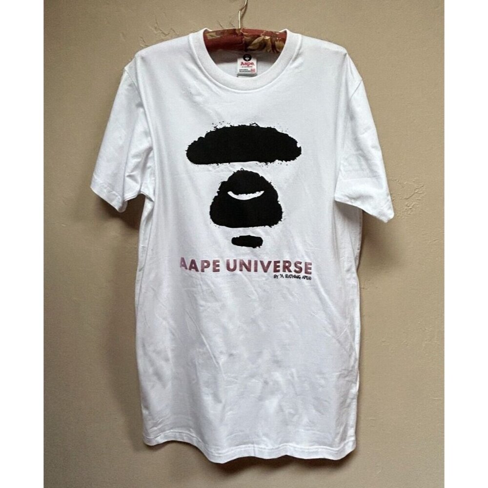 Bathing Ape Aape Universe Men's XXS White Short Sleeve Tee T-Shirt New